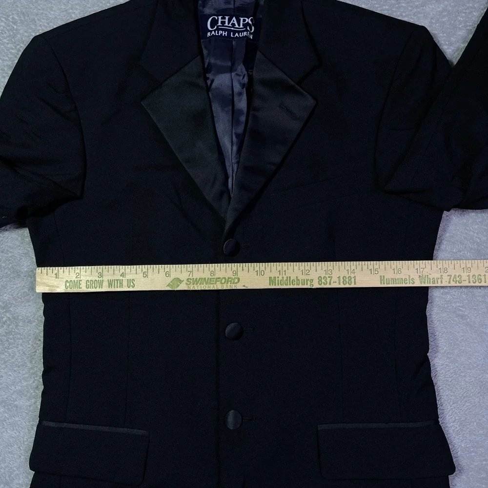 Chaps Ralph Lauren Men's Black Wool Formal Tuxedo Blazer Coat Made in USA Career
